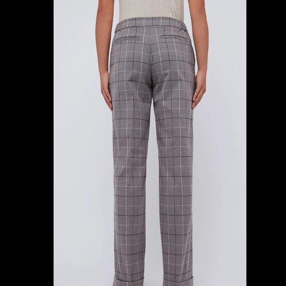 BLDWN Karol hi-Rise Straight Pants In Mist Plaid M - Picture 2 of 13